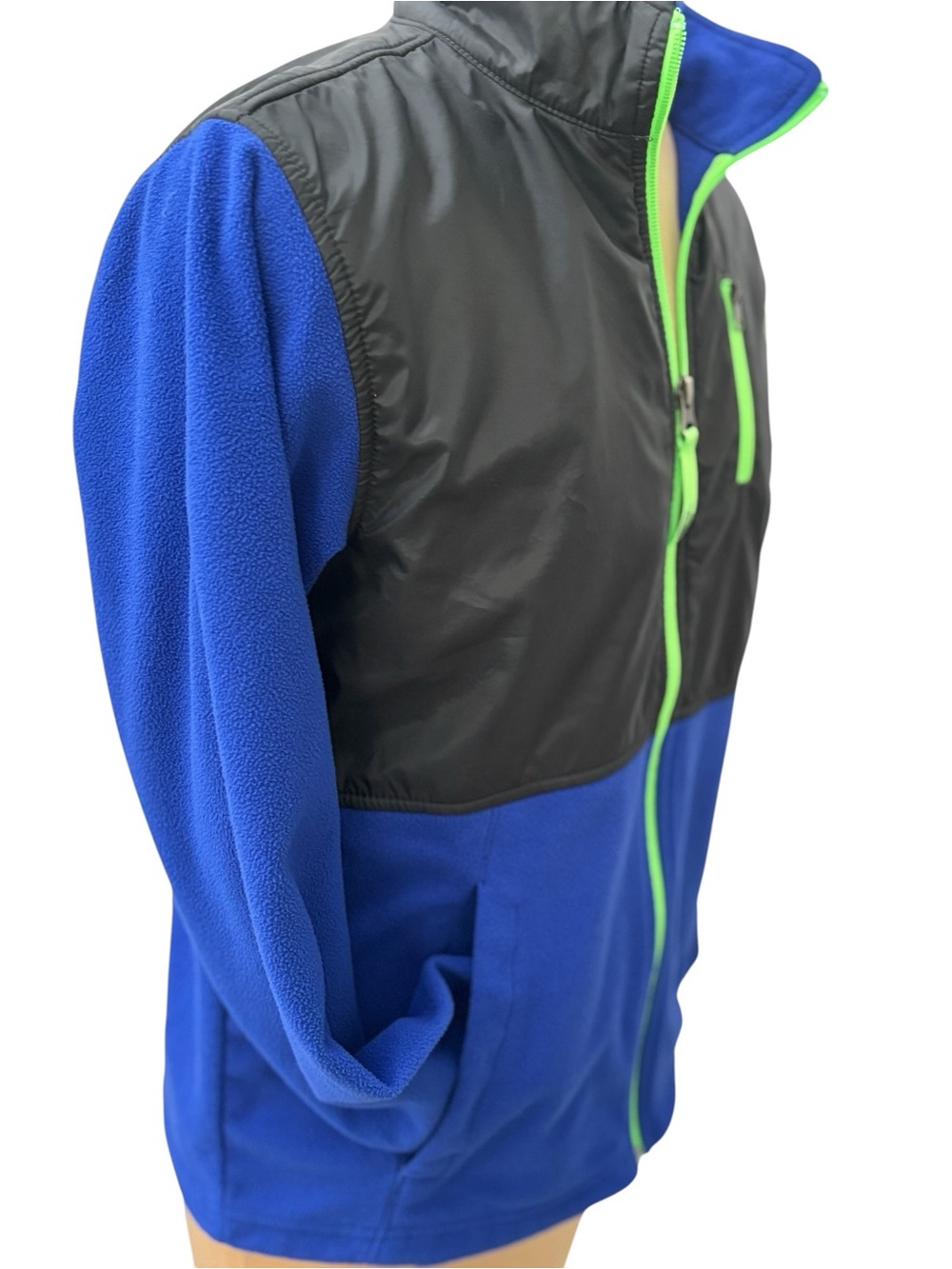 The North Face Boys Denali Fleece Jacket Blue Black Full Zip L 14/16 - Picture 3 of 9
